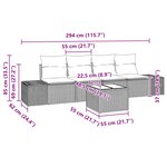 vidaXL Ensemble de Canapés avec coussin 5 Pièces Marron polyrotin