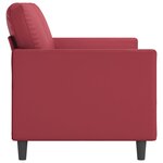 vidaXL Canapé à 2 places Rouge bordeaux 140 cm Similicuir