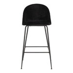 2 chaises de bar en velours noir avec pieds noirs