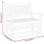 vidaXL Banc balancelle marron 118x70x104 5 cm bois massif de peuplier