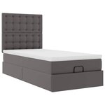 VidaXL Lit ottoman avec matelas gris 100x200 cm similicuir
