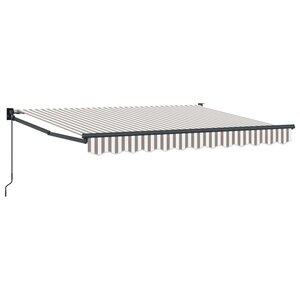 vidaXL Auvent rétractable Gris clair et blanc 3 5 x 2 m