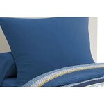 Parure de couette microfibre - 1 housse de couette 140 x 200 cm + 1 taie d'oreiller 63 x 63 cm - Bleu