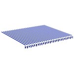 vidaXL Tissu de remplacement pour auvent Bleu et blanc 4x3 5 m
