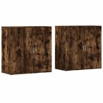 vidaXL Buffets 2 Pièces chêne fumé 79x38x80 cm bois d'ingénierie