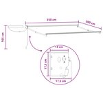 vidaXL Auvent rétractable électrique Gris clair et blanc