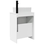 vidaXL Meuble de salle de bain avec évier Blanc brillant