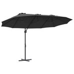 vidaXL Parasol cantilever de jardin Noir Large Acier peint par poudre