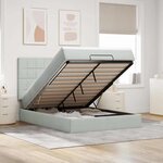 vidaXL Cadre de lit ottoman avec matelas gris clair 140x200 cm velours