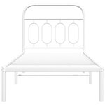 vidaXL Cadre de lit métal sans matelas avec tête de lit blanc 90x200cm