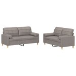 vidaXL Ensemble de canapés 2 Pièces avec coussins taupe tissu