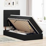 vidaXL Lit avec rangement et matelas Noir 100 x 200 cm Velours