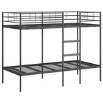 VidaXL Lit superposé sans matelas noir 100x190 cm acier