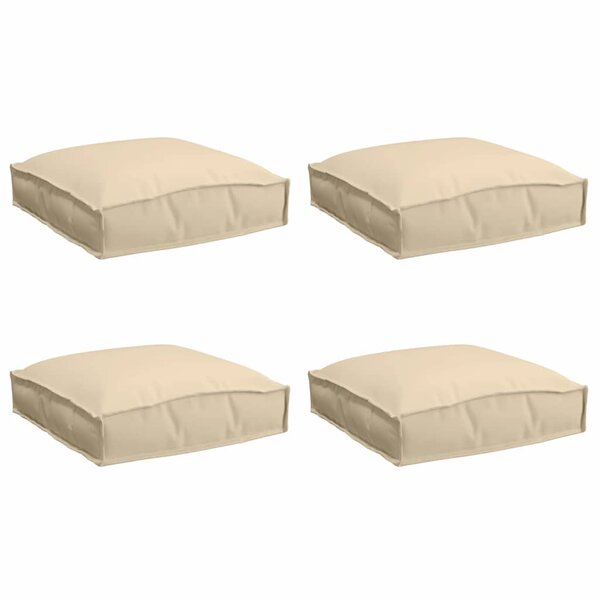 vidaXL Coussin pour assise de palette 4 Pièces Beige 40 x 40 x 8 cm