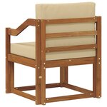 vidaXL Canapé d’extérieur Bois d'acacia massif et polyester Naturel