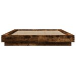vidaXL Cadre de lit et lumières LED sans matelas chêne fumé 120x200 cm