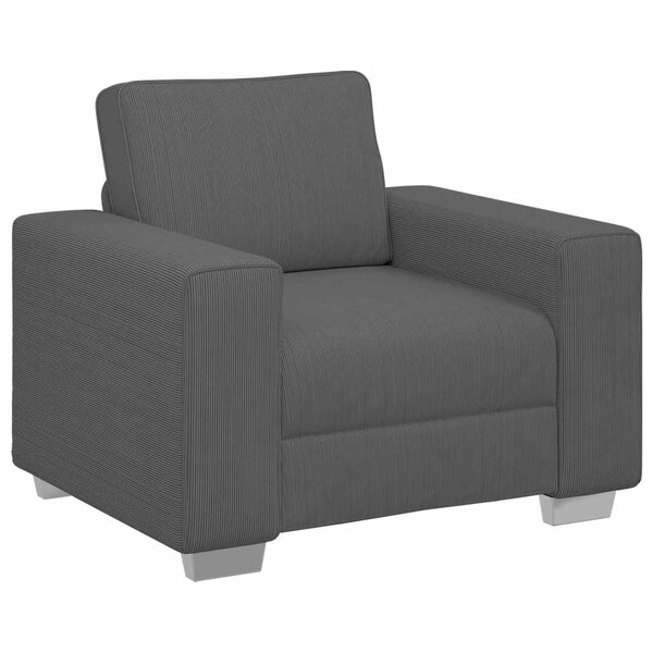vidaXL Fauteuil gris foncé 60 cm tissu velours côtelé