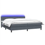 vidaXL Sommier à lattes de lit et matelas et LED gris foncé 180x220cm velours