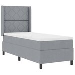 vidaXL Lit à ressorts avec matelas Gris clair 200 x 80 cm tissu