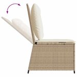 vidaXL Canapé de jardin avec coussin Beige Poly rotin