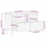 vidaXL Meuble TV 70x33x46 cm en bois de manguier massif