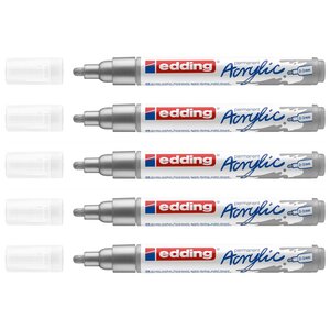 Marqueur Acrylique 5100 Argent Pointe Moyenne 2-3 mm x 5 EDDING