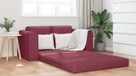 vidaXL Canapé Lit de Sol 2-en-1 Rouge Vin 148x71x83 cm Tissu