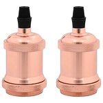 vidaXL Douilles de lampe 2 Pièces bronze or rose E27