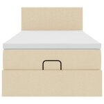 vidaXL Cadre de lit ottoman avec matelas crème 90x190 cm tissu