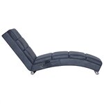 vidaXL Chaise longue de longue Gris Similicuir daim