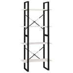 vidaXL Bibliothèque à 4 niveaux Blanc 60x30x140 cm Bois de pin massif