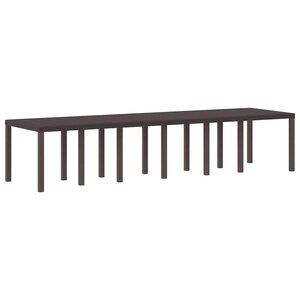 vidaXL Table de jardin pour repas Marron 350 x 100 x 73 cm polyrotin
