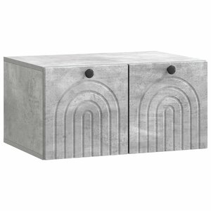 vidaXL Meuble TV mural Gris béton 59 5 x 41 x 30 cm Bois d'ingénierie