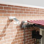 vidaXL Auvent Rétractable avec Rouge et blanc 500 × 350 cm tissu