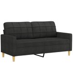 vidaXL Ensemble de canapés 3 Pièces avec coussins Noir Tissu
