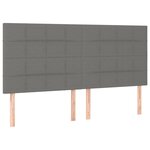 vidaXL Têtes de lit 4 Pièces Gris foncé 100x5x78/88 cm Tissu