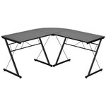 Bureau d'ordinateur en forme de L détachable à angle réversible 150x150x76cm noir 20_0004835