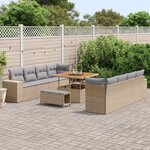 vidaXL Ensemble de canapé de jardin 11 Pièces Beige et Gris clair