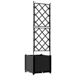 vidaXL Jardinière de jardin avec treillis noir 40x40x143 cm