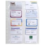 Sachet De 10 Pochettes Perforées Pour Cartes De Visite 10 Emplacements - Polypropylène Lisse 11/100e - A4 - Cristal - Exacompta
