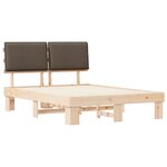 vidaXL Cadre de lit avec tête de lit rembourrée Taupe 140 x 200 cm