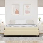 vidaXL Lit à ressorts Crème  Noir 180 x 200 cm Tissu  Bois Engineered