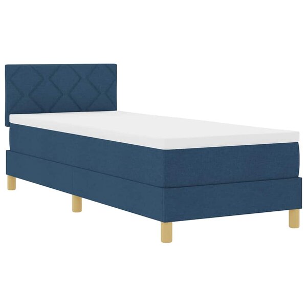 vidaXL Lit à ressorts avec matelas et LED bleu 80x200 cm tissu