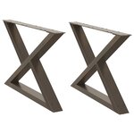 vidaXL Pieds de table basse 2 pièces Acier naturel 70 x (42-43 3) cm Acier