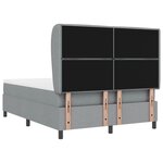 vidaXL Lit à ressorts avec matelas Gris clair 160 x 200 cm tissu