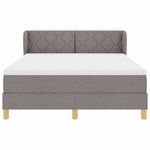 vidaXL Lit à ressorts avec matelas Taupe 160 x 200 cm tissu
