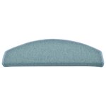 vidaXL Tapis d'escalier 15 pièces 65 x 24 x 4 cm Bleu mer Demi-rond Grand