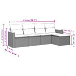 vidaXL Salon de jardin avec coussins 5Pièces mélange beige résine tressée