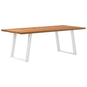 vidaXL Table à manger marron clair bois de chêne massif rectangulaire