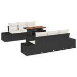 vidaXL Ensemble de salle à manger pour jardin 7 Pièces Noir et Crème